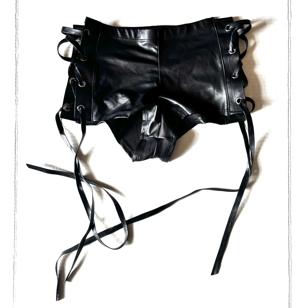 Spirit Black High Waist Lace-Up Shorts
